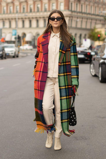 SuperAen  Autumn New Full Hooded Coat Printed Casual Long Woolen Women Clothes Jacket
