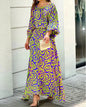 Women's Summer New Loose Plus Size Printed Long Sleeve Tops High Waiste Half-Length Skirt Suits