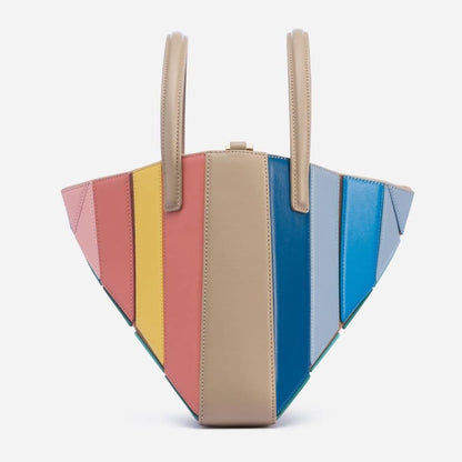 Contrast color stitching handbag niche design underarm women's bag drawstring diagonal cross bag