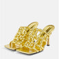 Processing time:5-7 days after placing orders  Women's Spring and Summer New Fashion Woven Sandals European and American Slim Fitting High-heeled Banquet Walking Shoes
