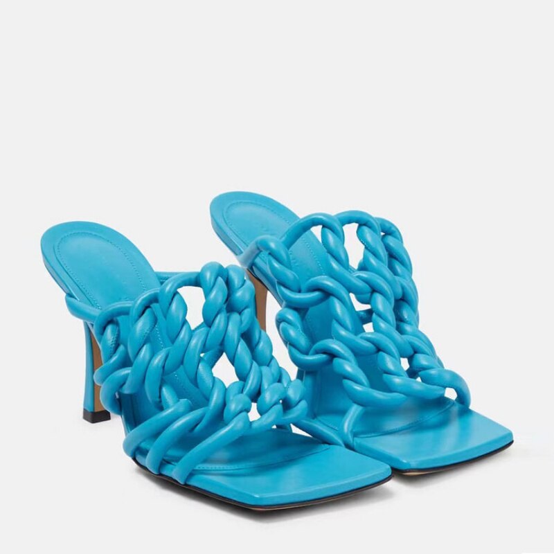 Processing time:5-7 days after placing orders  Women's Spring and Summer New Fashion Woven Sandals European and American Slim Fitting High-heeled Banquet Walking Shoes