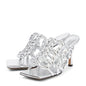 Processing time:5-7 days after placing orders  Women's Spring and Summer New Fashion Woven Sandals European and American Slim Fitting High-heeled Banquet Walking Shoes