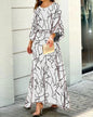 Women's Summer New Loose Plus Size Printed Long Sleeve Tops High Waiste Half-Length Skirt Suits