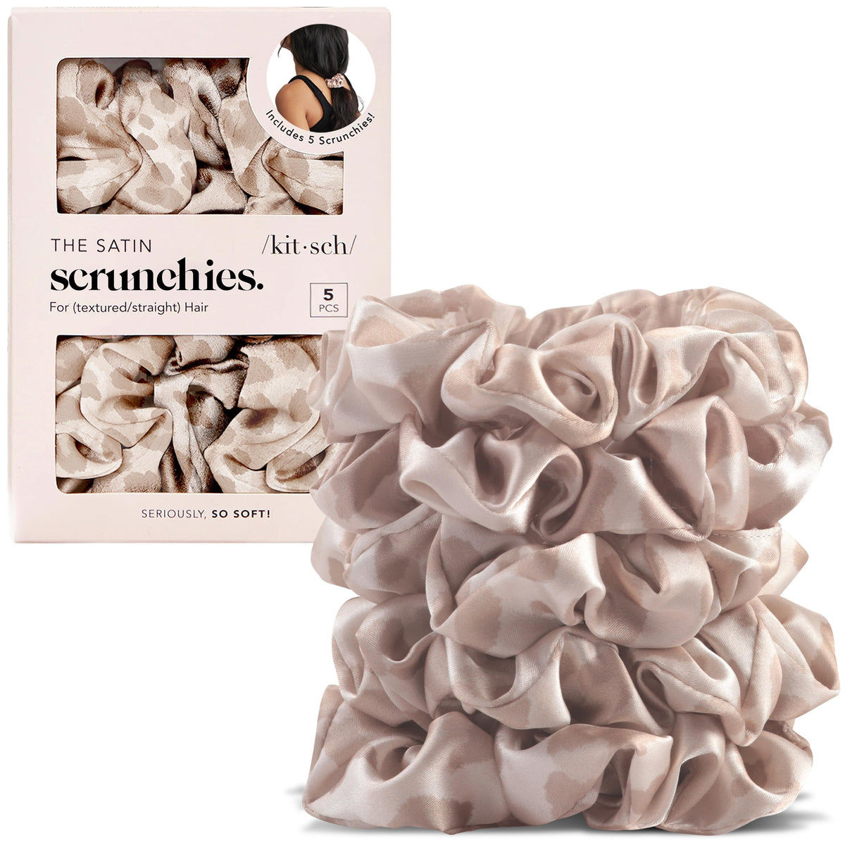 Kitsch Ultra-Petite Satin Scrunchies for Women - No Crease, Frizz-Free Sleep | Softer Than Silk Scrunchies Gentle On Hair Scrunchies for All Hair Types | Stylish Hair Accessories - Eucalyptus, 6pcs