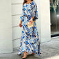 Women's Summer New Loose Plus Size Printed Long Sleeve Tops High Waiste Half-Length Skirt Suits