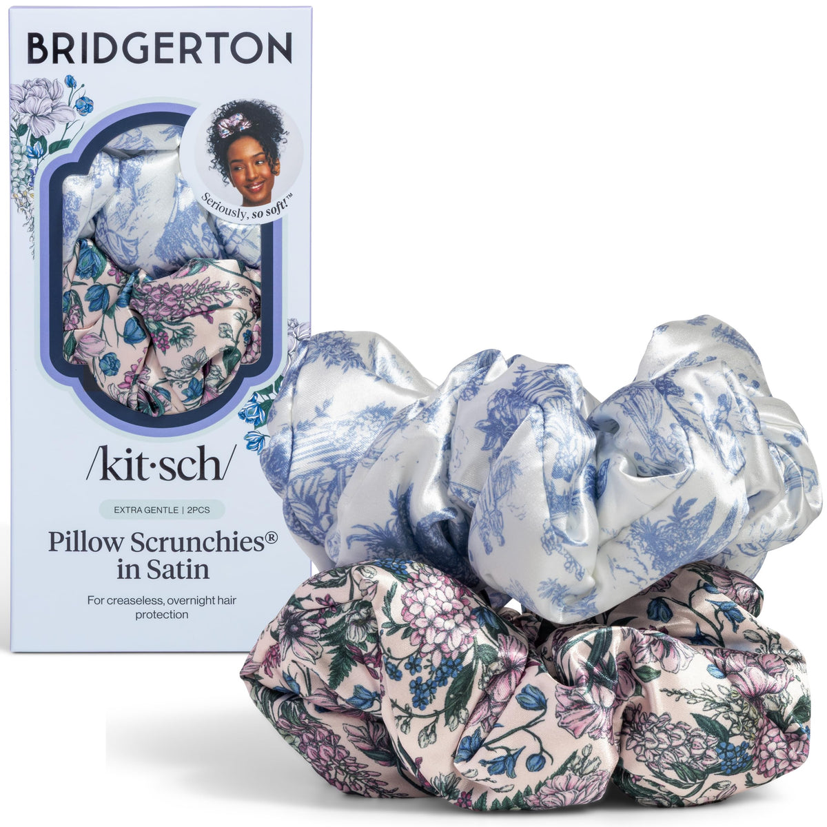 Kitsch Ultra-Petite Satin Scrunchies for Women - No Crease, Frizz-Free Sleep | Softer Than Silk Scrunchies Gentle On Hair Scrunchies for All Hair Types | Stylish Hair Accessories - Eucalyptus, 6pcs