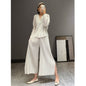 Wrinkled Spring New Style Large Size Suit Korean Version Fashionable Two-Piece Wide Leg Pants