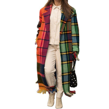 SuperAen  Autumn New Full Hooded Coat Printed Casual Long Woolen Women Clothes Jacket