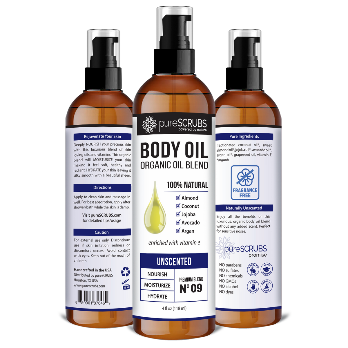 Unscented Body Oil / Ultra Moisturizing / Premium Blend #09