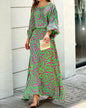 Women's Summer New Loose Plus Size Printed Long Sleeve Tops High Waiste Half-Length Skirt Suits