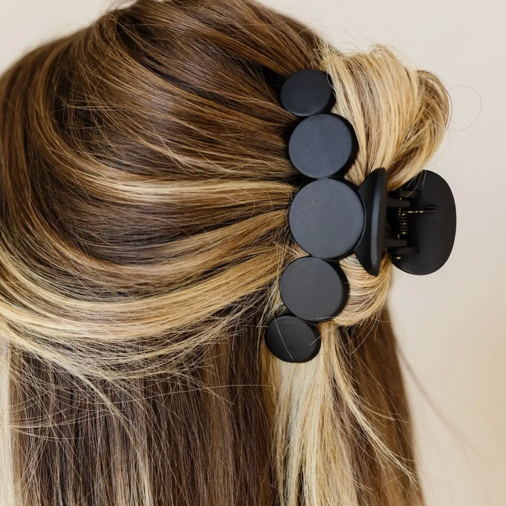 Black Circles Claw Clip