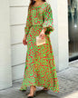 Women's Summer New Loose Plus Size Printed Long Sleeve Tops High Waiste Half-Length Skirt Suits