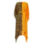 Leopard Print Bat Sleeve Tassel Lace Up Medium Long Irregular Three Curtilage Pleated Dress Loose And Slim