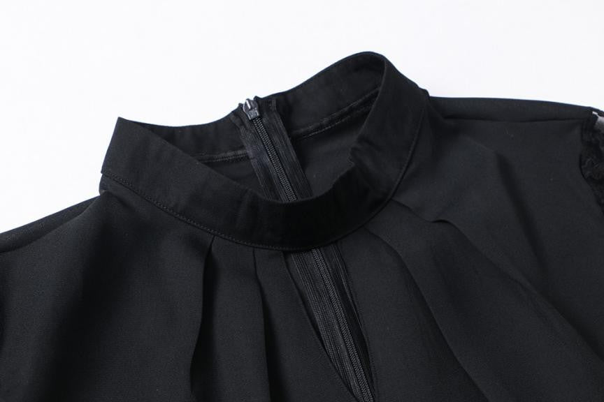 Women Tops Chiffon Shirt Women Blouse Ruffle Short Sleeve Splice Lace Chiffon Blouse Plus Size Office Lady Summer Tops