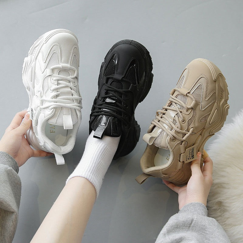 Fashion New Korean Version Ins Thick Soled Shoes Female Students Casual Sports Shoes