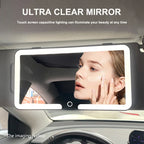 Car Interior Mirrors Sun Visor Plate LED HD Makeup Mirror for Girls Women Rechargeable Fill Light Universal Thin Vanity Mirror