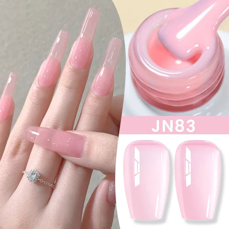 BORN PRETTY Jelly Nude Gel Nail Polish 10ml Light Pink Peach Translucent Color UV Light Cure Gel Varnish Nail Art DIY at Home
