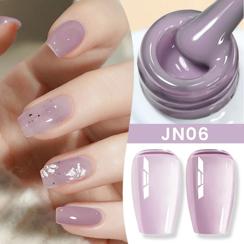 BORN PRETTY Jelly Nude Gel Nail Polish 10ml Light Pink Peach Translucent Color UV Light Cure Gel Varnish Nail Art DIY at Home