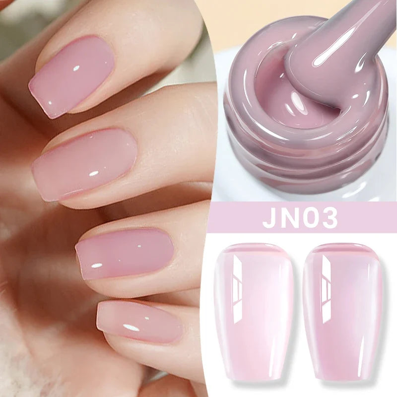 BORN PRETTY Jelly Nude Gel Nail Polish 10ml Light Pink Peach Translucent Color UV Light Cure Gel Varnish Nail Art DIY at Home