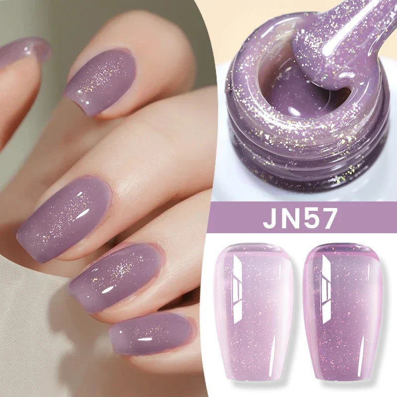 BORN PRETTY Jelly Nude Gel Nail Polish 10ml Light Pink Peach Translucent Color UV Light Cure Gel Varnish Nail Art DIY at Home