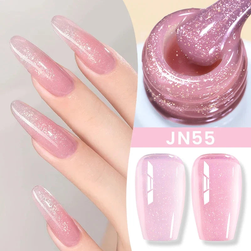BORN PRETTY Jelly Nude Gel Nail Polish 10ml Light Pink Peach Translucent Color UV Light Cure Gel Varnish Nail Art DIY at Home