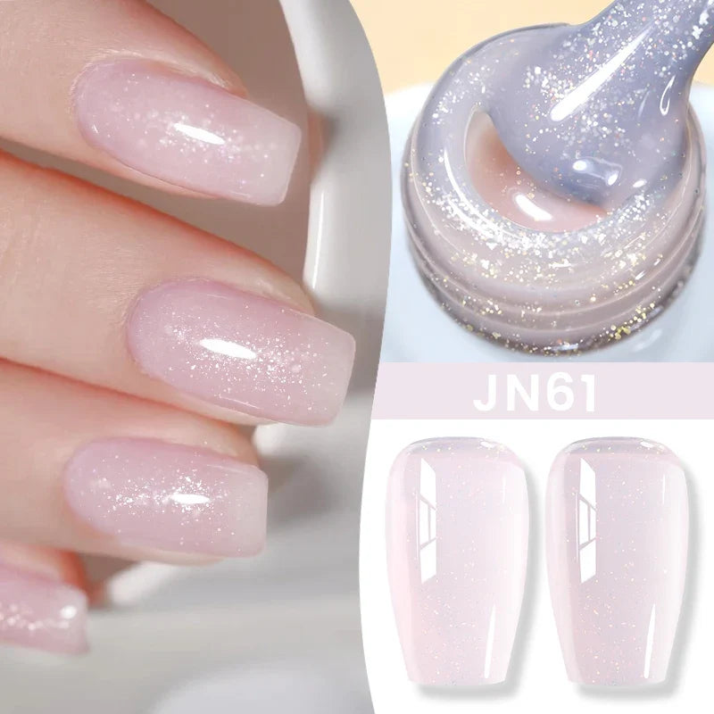 BORN PRETTY Jelly Nude Gel Nail Polish 10ml Light Pink Peach Translucent Color UV Light Cure Gel Varnish Nail Art DIY at Home