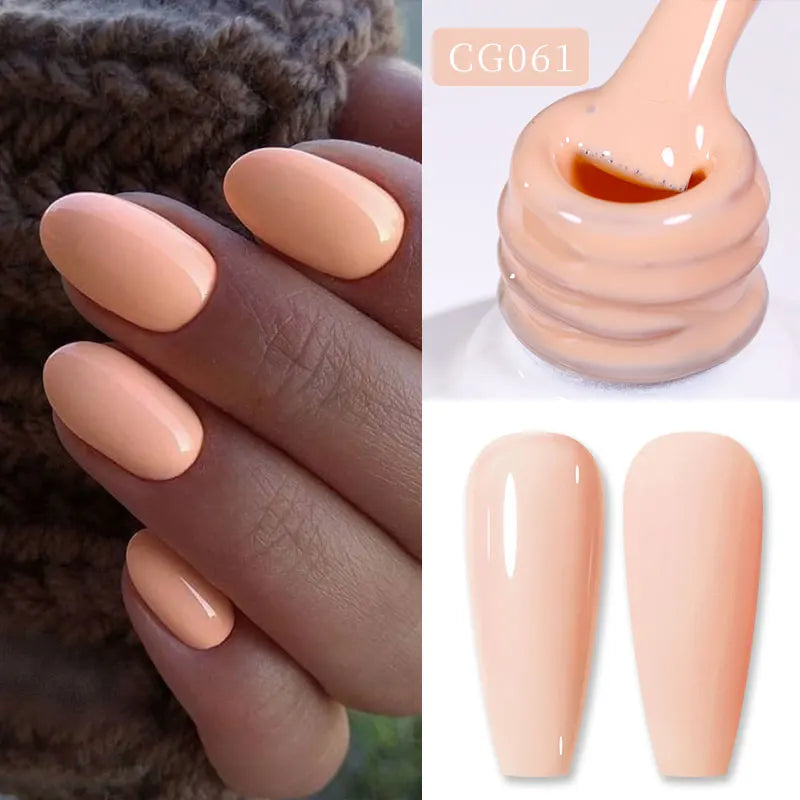 BORN PRETTY Jelly Nude Gel Nail Polish 10ml Light Pink Peach Translucent Color UV Light Cure Gel Varnish Nail Art DIY at Home