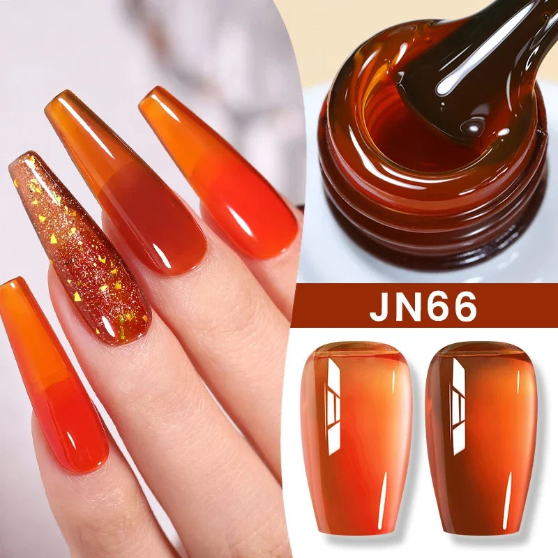 BORN PRETTY Jelly Nude Gel Nail Polish 10ml Light Pink Peach Translucent Color UV Light Cure Gel Varnish Nail Art DIY at Home
