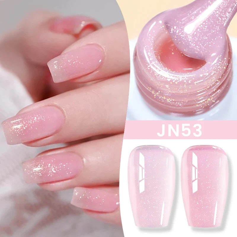 BORN PRETTY Jelly Nude Gel Nail Polish 10ml Light Pink Peach Translucent Color UV Light Cure Gel Varnish Nail Art DIY at Home