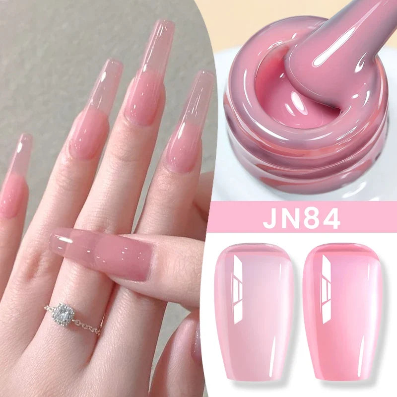 BORN PRETTY Jelly Nude Gel Nail Polish 10ml Light Pink Peach Translucent Color UV Light Cure Gel Varnish Nail Art DIY at Home