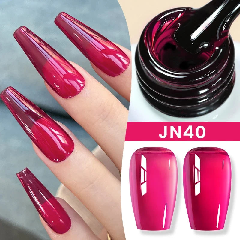 BORN PRETTY Jelly Nude Gel Nail Polish 10ml Light Pink Peach Translucent Color UV Light Cure Gel Varnish Nail Art DIY at Home