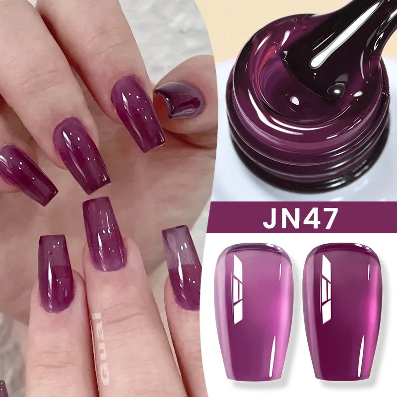 BORN PRETTY Jelly Nude Gel Nail Polish 10ml Light Pink Peach Translucent Color UV Light Cure Gel Varnish Nail Art DIY at Home