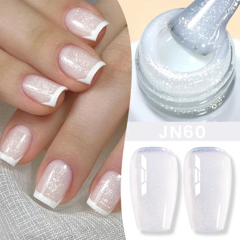 BORN PRETTY Jelly Nude Gel Nail Polish 10ml Light Pink Peach Translucent Color UV Light Cure Gel Varnish Nail Art DIY at Home