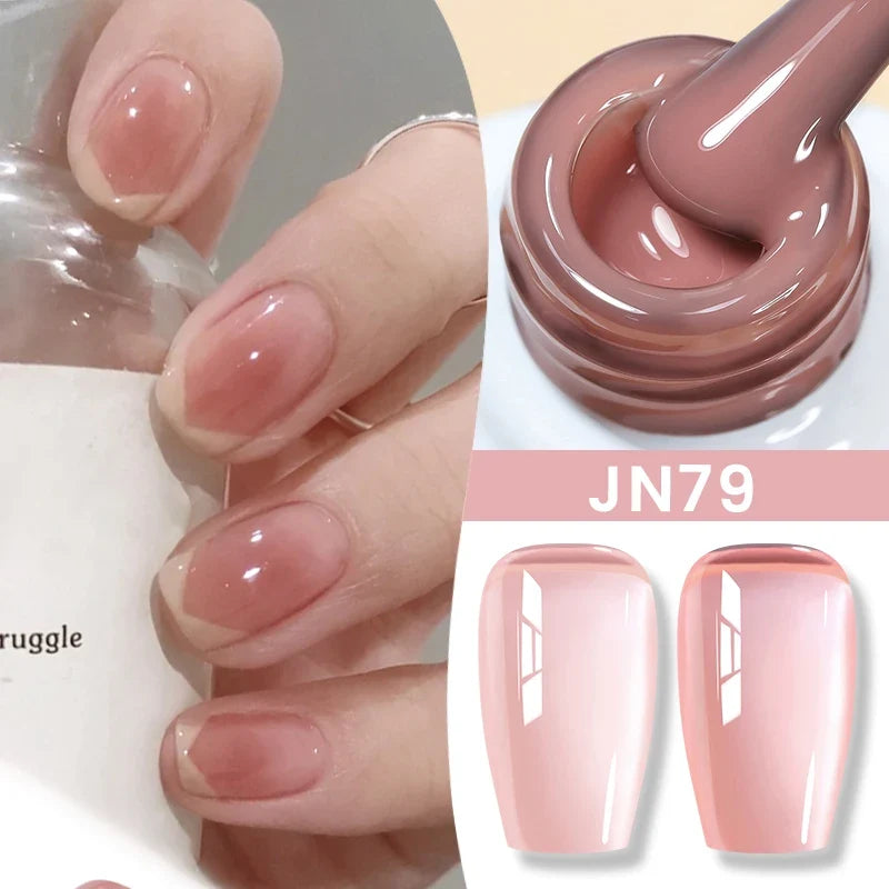 BORN PRETTY Jelly Nude Gel Nail Polish 10ml Light Pink Peach Translucent Color UV Light Cure Gel Varnish Nail Art DIY at Home