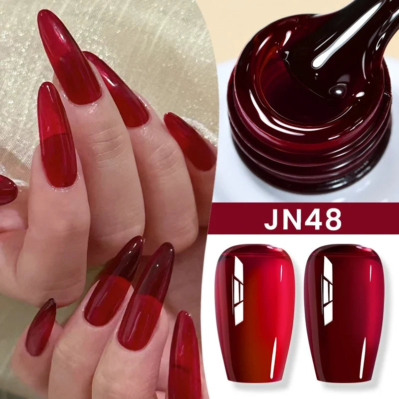 BORN PRETTY Jelly Nude Gel Nail Polish 10ml Light Pink Peach Translucent Color UV Light Cure Gel Varnish Nail Art DIY at Home