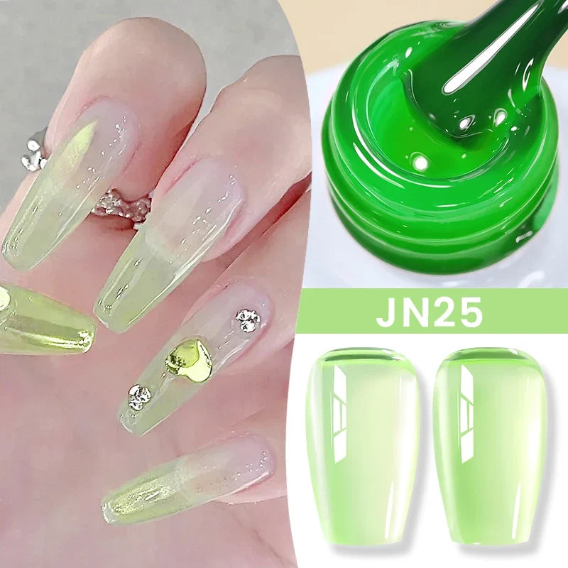 BORN PRETTY Jelly Nude Gel Nail Polish 10ml Light Pink Peach Translucent Color UV Light Cure Gel Varnish Nail Art DIY at Home