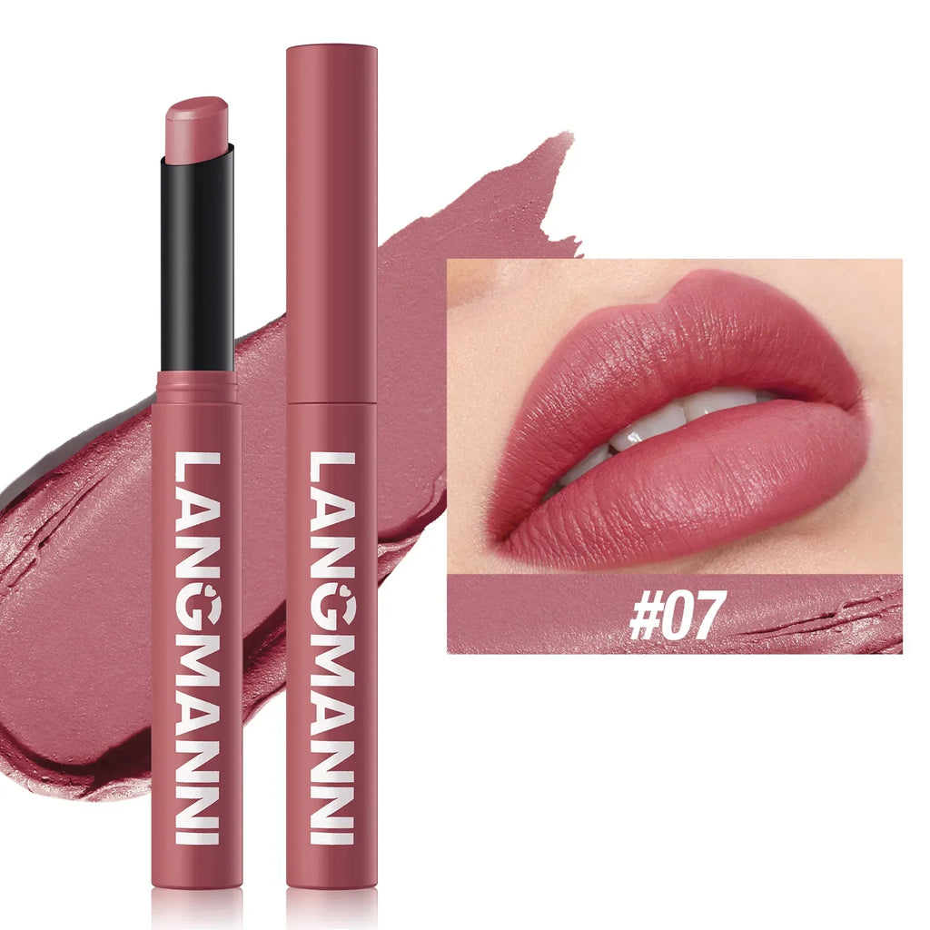 12 Color Matte Lipstick Non-Stick Cup Long-Lasting Velvet Finish Lipstick Pen  Smooth Matte Lip Color Waterproof Non-Fading