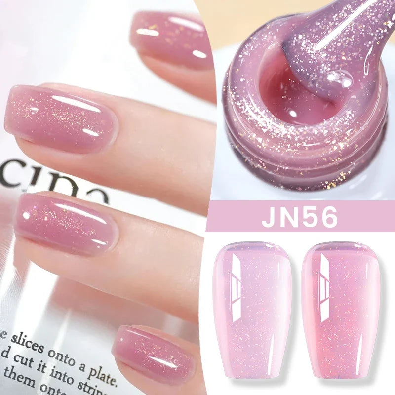 BORN PRETTY Jelly Nude Gel Nail Polish 10ml Light Pink Peach Translucent Color UV Light Cure Gel Varnish Nail Art DIY at Home