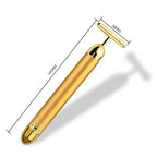 24K Electric Face-Lifting Rose Gold Stick T-Shaped Facial Massager | Skin Tightening Beauty Tool
