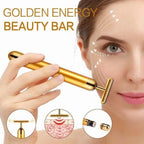 24K Electric Face-Lifting Rose Gold Stick T-Shaped Facial Massager | Skin Tightening Beauty Tool