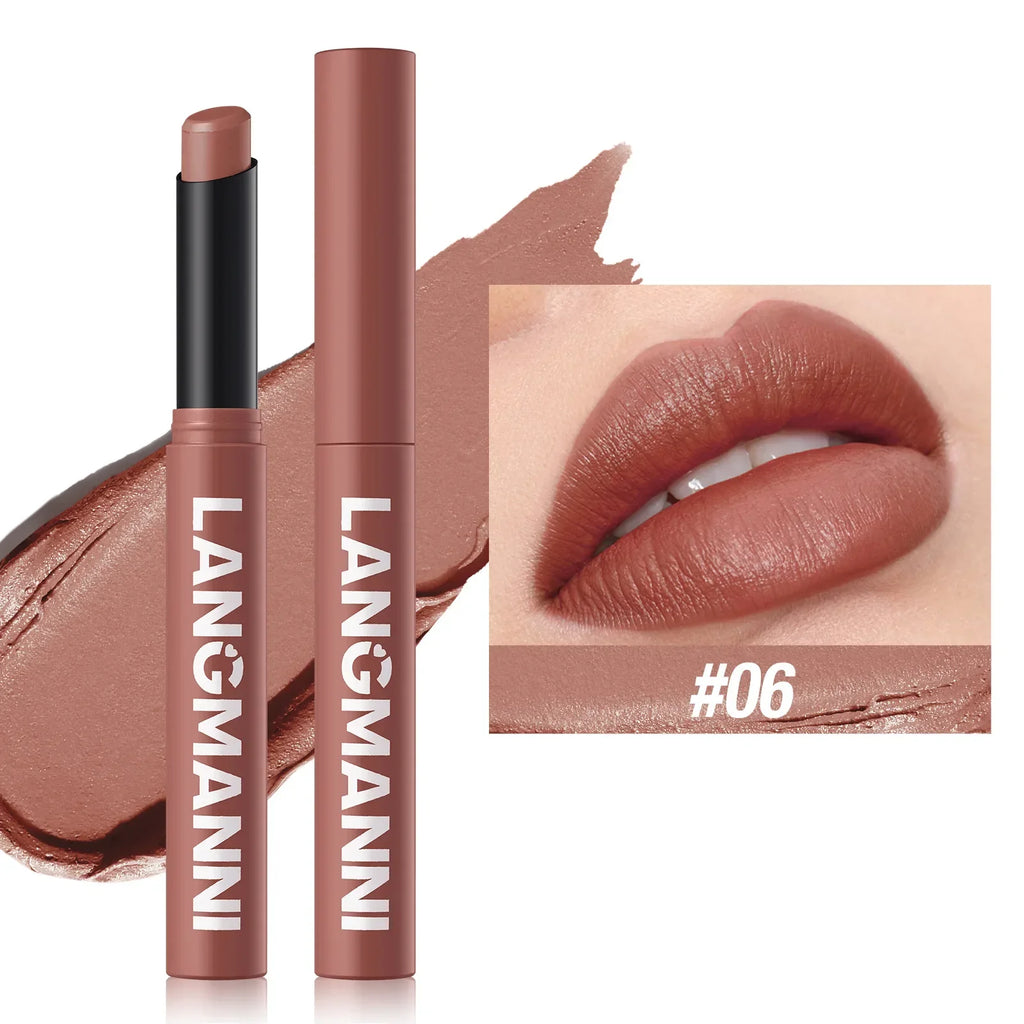 12 Color Matte Lipstick Non-Stick Cup Long-Lasting Velvet Finish Lipstick Pen  Smooth Matte Lip Color Waterproof Non-Fading