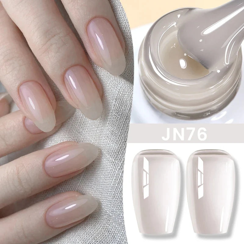 BORN PRETTY Jelly Nude Gel Nail Polish 10ml Light Pink Peach Translucent Color UV Light Cure Gel Varnish Nail Art DIY at Home