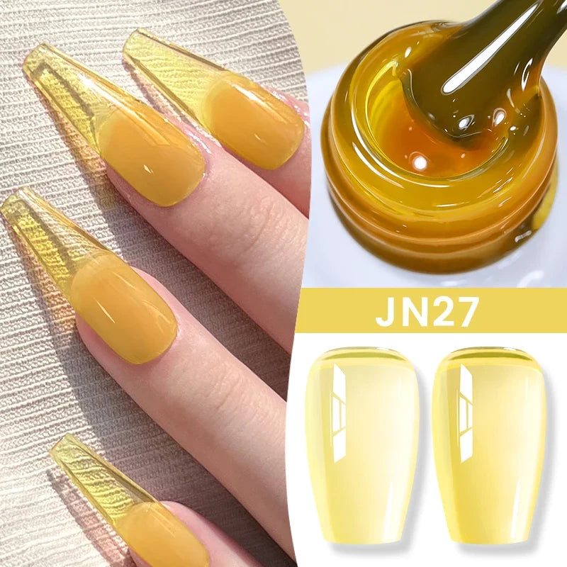 BORN PRETTY Jelly Nude Gel Nail Polish 10ml Light Pink Peach Translucent Color UV Light Cure Gel Varnish Nail Art DIY at Home