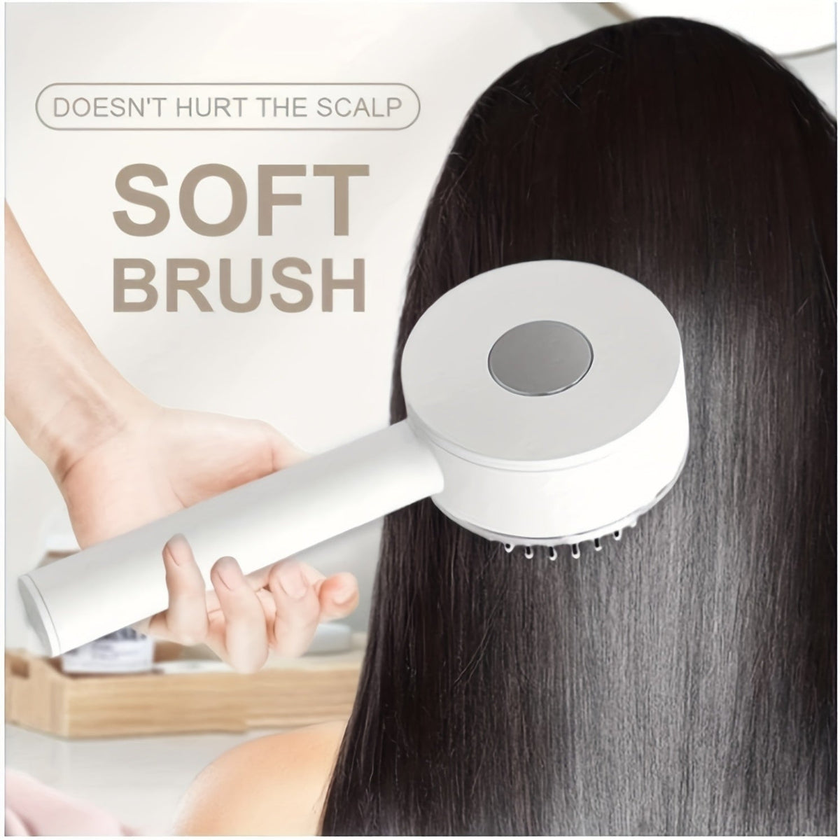 Self-Cleaning Anti-Static Massage Brush