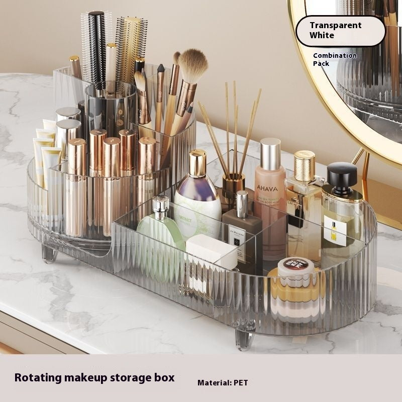 Cosmetics Storage Box Large Capacity Rotatable Dresser Table Lipstick Skin Care Products Transparent Rack Acrylic