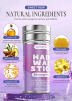 SWEET VIEW Hair Wax Stick & Brush Lavender Scent Hair Tamer Pomade Kids