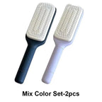 Self-Cleaning Retractable Hairbrush | Anti-Static Scalp Massage Comb with One-Key Hair Removal