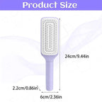 Self-Cleaning Retractable Hairbrush | Anti-Static Scalp Massage Comb with One-Key Hair Removal
