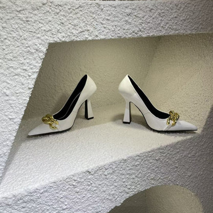 Elegant Women Pumps Leather Luxury Brand Woman