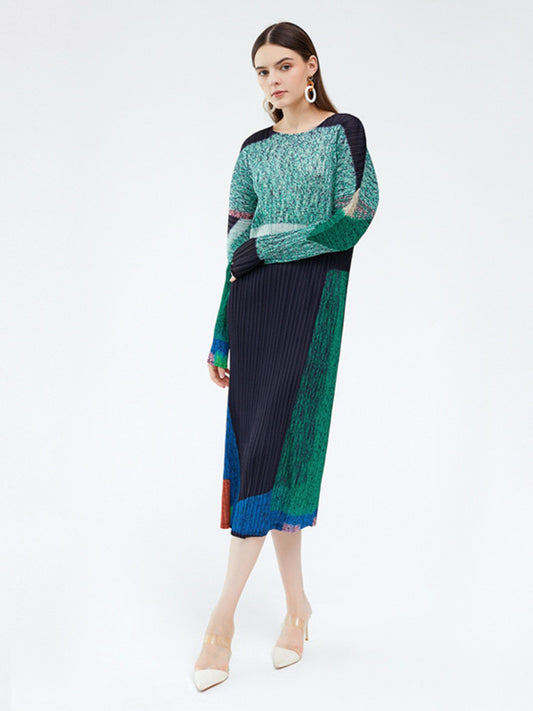 Woman Pleated Dress Casual Style New Autumn Fashion